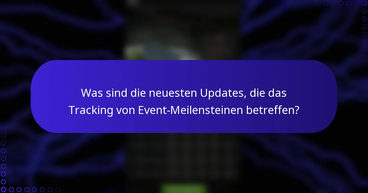 Was sind die neuesten Updates, die das Tracking von Event-Meilensteinen betreffen?