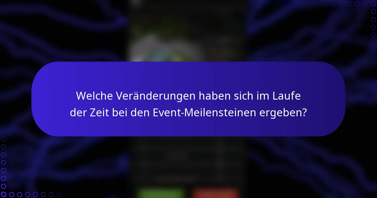 Welche Veränderungen haben sich im Laufe der Zeit bei den Event-Meilensteinen ergeben?